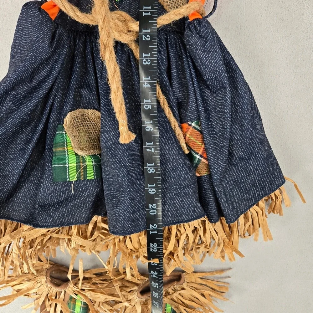 Scarecrow Costume Girls Size 6-6X  Fall Patchwork Halloween‎ Rustic Dress up